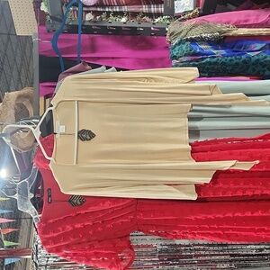 Cream dressy jacket in size large by August Silk